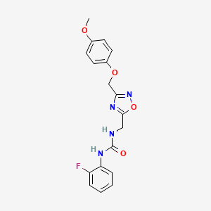 1-(2-Fluorophenyl)-3-((3-((4-methoxyphenoxy)methyl)-1,2,4-oxadiazol-5-yl)methyl)urea