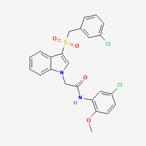 molecular formula C24H20Cl2N2O4S B2906621 N-(5-chloro-2-methoxyphenyl)-2-{3-[(3-chlorophenyl)methanesulfonyl]-1H-indol-1-yl}acetamide CAS No. 893286-67-4