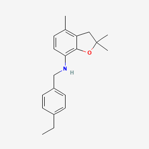 molecular formula C20H25NO B2906628 N-(4-ethylbenzyl)-2,2,4-trimethyl-2,3-dihydro-1-benzofuran-7-amine CAS No. 866042-49-1