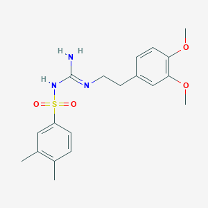 molecular formula C19H25N3O4S B2906629 N'-[2-(3,4-dimethoxyphenyl)ethyl]-N-(3,4-dimethylbenzenesulfonyl)guanidine CAS No. 869075-46-7