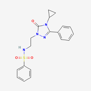 N-(2-(4-cyclopropyl-5-oxo-3-phenyl-4,5-dihydro-1H-1,2,4-triazol-1-yl)ethyl)benzenesulfonamide