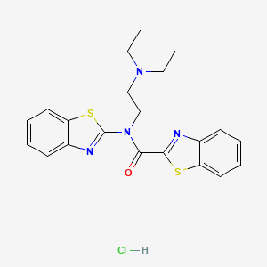 molecular formula C21H23ClN4OS2 B2906636 N-(1,3-BENZOTHIAZOL-2-YL)-N-[2-(DIETHYLAMINO)ETHYL]-1,3-BENZOTHIAZOLE-2-CARBOXAMIDE HYDROCHLORIDE CAS No. 1216978-31-2