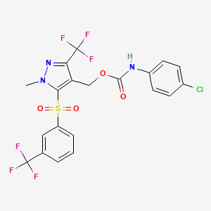 (1-methyl-3-(trifluoromethyl)-5-{[3-(trifluoromethyl)phenyl]sulfonyl}-1H-pyrazol-4-yl)methyl N-(4-chlorophenyl)carbamate