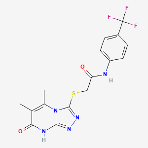 2-((5,6-dimethyl-7-oxo-7,8-dihydro-[1,2,4]triazolo[4,3-a]pyrimidin-3-yl)thio)-N-(4-(trifluoromethyl)phenyl)acetamide