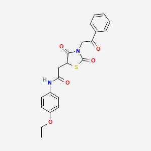 molecular formula C21H20N2O5S B2906659 2-[2,4-DIOXO-3-(2-OXO-2-PHENYLETHYL)-1,3-THIAZOLIDIN-5-YL]-N-(4-ETHOXYPHENYL)ACETAMIDE CAS No. 876721-87-8