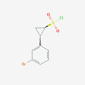 molecular formula C9H8BrClO2S B2906663 (1R,2S)-2-(3-Bromophenyl)cyclopropane-1-sulfonyl chloride CAS No. 2140264-54-4