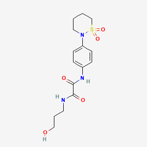 molecular formula C15H21N3O5S B2906675 N'-[4-(1,1-dioxo-1lambda6,2-thiazinan-2-yl)phenyl]-N-(3-hydroxypropyl)ethanediamide CAS No. 899980-13-3