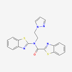 molecular formula C20H15N5OS2 B2906695 N-(2-(1H-pyrazol-1-yl)ethyl)-N-(benzo[d]thiazol-2-yl)benzo[d]thiazole-2-carboxamide CAS No. 1170060-78-2