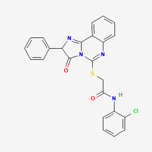 molecular formula C24H17ClN4O2S B2906698 N-(2-chlorophenyl)-2-((3-oxo-2-phenyl-2,3-dihydroimidazo[1,2-c]quinazolin-5-yl)thio)acetamide CAS No. 1053086-08-0