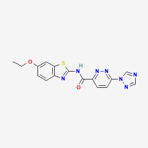 molecular formula C16H13N7O2S B2906702 N-(6-ethoxy-1,3-benzothiazol-2-yl)-6-(1H-1,2,4-triazol-1-yl)pyridazine-3-carboxamide CAS No. 1448137-21-0