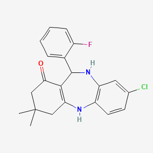 3-chloro-6-(2-fluorophenyl)-9,9-dimethyl-6,8,10,11-tetrahydro-5H-benzo[b][1,4]benzodiazepin-7-one