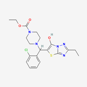 molecular formula C20H24ClN5O3S B2906706 Ethyl 4-((2-chlorophenyl)(2-ethyl-6-hydroxythiazolo[3,2-b][1,2,4]triazol-5-yl)methyl)piperazine-1-carboxylate CAS No. 887219-68-3