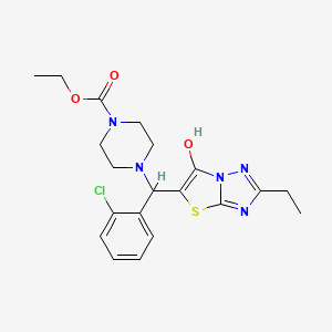 Ethyl 4-((2-chlorophenyl)(2-ethyl-6-hydroxythiazolo[3,2-b][1,2,4]triazol-5-yl)methyl)piperazine-1-carboxylate