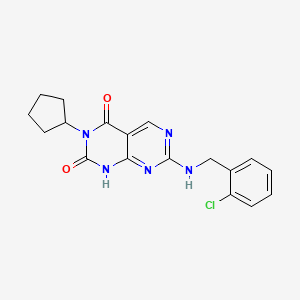 7-[(2-chlorobenzyl)amino]-3-cyclopentylpyrimido[4,5-d]pyrimidine-2,4(1H,3H)-dione
