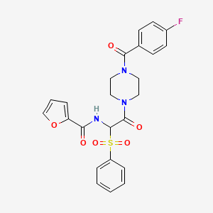 N-[1-(benzenesulfonyl)-2-[4-(4-fluorobenzoyl)piperazin-1-yl]-2-oxoethyl]furan-2-carboxamide