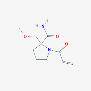 molecular formula C10H16N2O3 B2906728 2-(methoxymethyl)-1-(prop-2-enoyl)pyrrolidine-2-carboxamide CAS No. 2189895-22-3