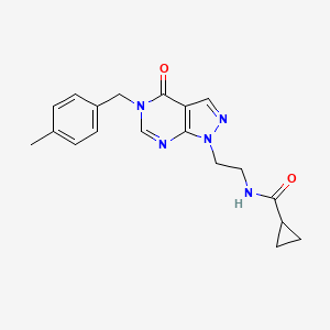 molecular formula C19H21N5O2 B2906745 N-(2-(5-(4-methylbenzyl)-4-oxo-4,5-dihydro-1H-pyrazolo[3,4-d]pyrimidin-1-yl)ethyl)cyclopropanecarboxamide CAS No. 922845-72-5