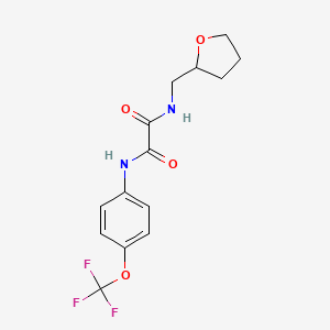 molecular formula C14H15F3N2O4 B2906756 N-[(oxolan-2-yl)methyl]-N'-[4-(trifluoromethoxy)phenyl]ethanediamide CAS No. 941963-14-0