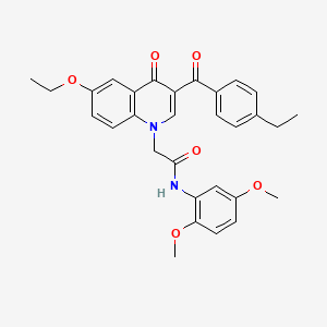 molecular formula C30H30N2O6 B2906815 N-(2,5-dimethoxyphenyl)-2-[6-ethoxy-3-(4-ethylbenzoyl)-4-oxo-1,4-dihydroquinolin-1-yl]acetamide CAS No. 898342-99-9