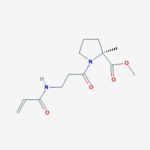 molecular formula C13H20N2O4 B2906846 Methyl (2S)-2-methyl-1-[3-(prop-2-enoylamino)propanoyl]pyrrolidine-2-carboxylate CAS No. 2361597-43-3