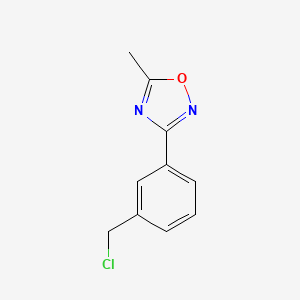 molecular formula C10H9ClN2O B2906863 3-[3-(Chloromethyl)phenyl]-5-methyl-1,2,4-oxadiazole CAS No. 2279121-96-7