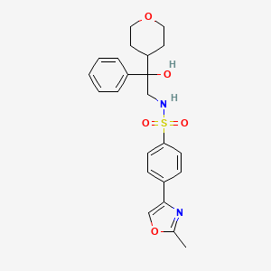 molecular formula C23H26N2O5S B2906866 N-(2-hydroxy-2-phenyl-2-(tetrahydro-2H-pyran-4-yl)ethyl)-4-(2-methyloxazol-4-yl)benzenesulfonamide CAS No. 2034240-02-1