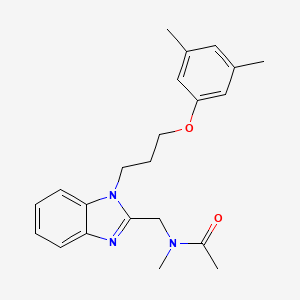 molecular formula C22H27N3O2 B2906871 N-({1-[3-(3,5-dimethylphenoxy)propyl]-1H-1,3-benzodiazol-2-yl}methyl)-N-methylacetamide CAS No. 931682-73-4