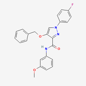 molecular formula C24H20FN3O3 B2906929 4-(benzyloxy)-1-(4-fluorophenyl)-N-(3-methoxyphenyl)-1H-pyrazole-3-carboxamide CAS No. 1210253-34-1
