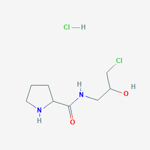 molecular formula C8H16Cl2N2O2 B2906936 N-(3-chloro-2-hydroxypropyl)pyrrolidine-2-carboxamide hydrochloride CAS No. 1803561-89-8