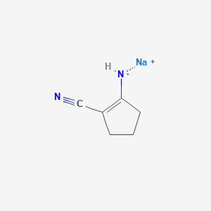 molecular formula C6H7N2Na B2906967 Sodium 2-cyanocyclopent-1-en-1-aminide CAS No. 1232233-52-1