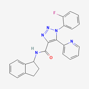 molecular formula C23H18FN5O B2906982 N-(2,3-dihydro-1H-inden-1-yl)-1-(2-fluorophenyl)-5-(pyridin-2-yl)-1H-1,2,3-triazole-4-carboxamide CAS No. 1396708-41-0