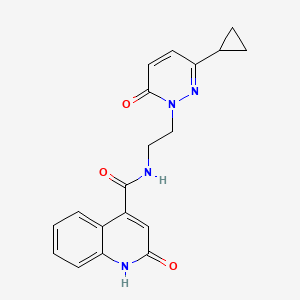 molecular formula C19H18N4O3 B2906995 N-(2-(3-cyclopropyl-6-oxopyridazin-1(6H)-yl)ethyl)-2-hydroxyquinoline-4-carboxamide CAS No. 2034534-41-1