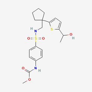 methyl (4-(N-((1-(5-(1-hydroxyethyl)thiophen-2-yl)cyclopentyl)methyl)sulfamoyl)phenyl)carbamate
