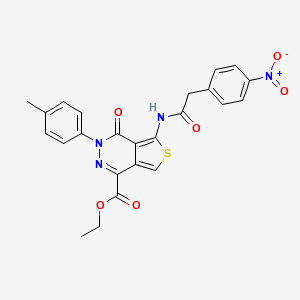 molecular formula C24H20N4O6S B2907006 ethyl 3-(4-methylphenyl)-5-[2-(4-nitrophenyl)acetamido]-4-oxo-3H,4H-thieno[3,4-d]pyridazine-1-carboxylate CAS No. 851948-62-4
