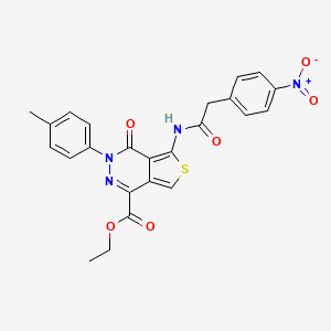 Ethyl 3-(4-methylphenyl)-5-[[2-(4-nitrophenyl)acetyl]amino]-4-oxothieno[3,4-d]pyridazine-1-carboxylate