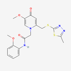2-(5-methoxy-2-(((5-methyl-1,3,4-thiadiazol-2-yl)thio)methyl)-4-oxopyridin-1(4H)-yl)-N-(2-methoxyphenyl)acetamide