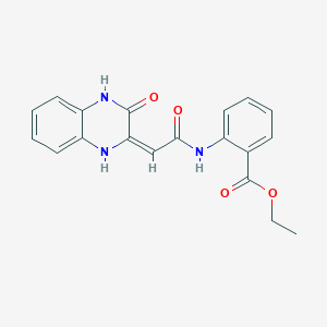 (E)-ethyl 2-(2-(3-oxo-3,4-dihydroquinoxalin-2(1H)-ylidene)acetamido)benzoate