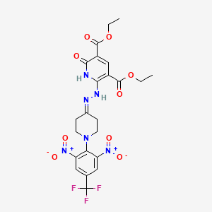 Diethyl 2-(2-{1-[2,6-dinitro-4-(trifluoromethyl)phenyl]-4-piperidinylidene}hydrazino)-6-hydroxy-3,5-pyridinedicarboxylate