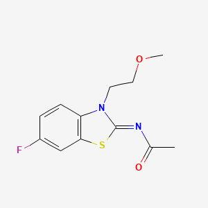 N-[6-fluoro-3-(2-methoxyethyl)-1,3-benzothiazol-2-ylidene]acetamide