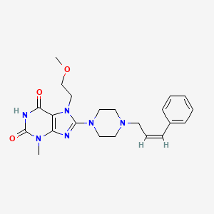 7-(2-methoxyethyl)-3-methyl-8-[4-[(Z)-3-phenylprop-2-enyl]piperazin-1-yl]purine-2,6-dione
