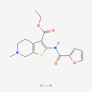 molecular formula C16H19ClN2O4S B2907053 ethyl 2-(furan-2-amido)-6-methyl-4H,5H,6H,7H-thieno[2,3-c]pyridine-3-carboxylate hydrochloride CAS No. 1330959-40-4