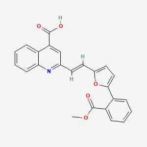 molecular formula C24H17NO5 B2907056 2-[(E)-2-{5-[2-(METHOXYCARBONYL)PHENYL]FURAN-2-YL}ETHENYL]QUINOLINE-4-CARBOXYLIC ACID CAS No. 868145-97-5