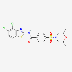 molecular formula C20H19Cl2N3O4S2 B2907061 N-(4,5-dichloro-1,3-benzothiazol-2-yl)-4-[(2,6-dimethylmorpholin-4-yl)sulfonyl]benzamide CAS No. 941911-35-9