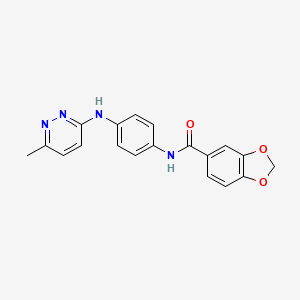 N-(4-((6-methylpyridazin-3-yl)amino)phenyl)benzo[d][1,3]dioxole-5-carboxamide