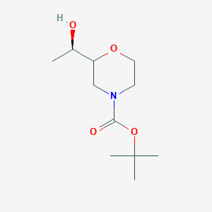 molecular formula C11H21NO4 B2907067 Tert-butyl 2-[(1R)-1-hydroxyethyl]morpholine-4-carboxylate CAS No. 2228037-85-0