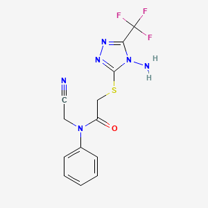2-{[4-amino-5-(trifluoromethyl)-4H-1,2,4-triazol-3-yl]sulfanyl}-N-(cyanomethyl)-N-phenylacetamide