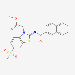 (Z)-methyl 2-(2-((2-naphthoyl)imino)-6-(methylsulfonyl)benzo[d]thiazol-3(2H)-yl)acetate