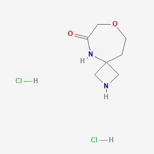 molecular formula C7H14Cl2N2O2 B2907075 8-oxa-2,5-diazaspiro[3.6]decan-6-one dihydrochloride CAS No. 2361645-58-9