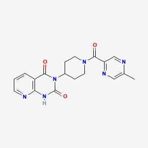 molecular formula C18H18N6O3 B2907076 3-(1-(5-methylpyrazine-2-carbonyl)piperidin-4-yl)pyrido[2,3-d]pyrimidine-2,4(1H,3H)-dione CAS No. 2034379-85-4