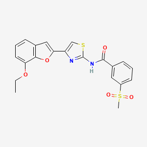 N-(4-(7-ethoxybenzofuran-2-yl)thiazol-2-yl)-3-(methylsulfonyl)benzamide